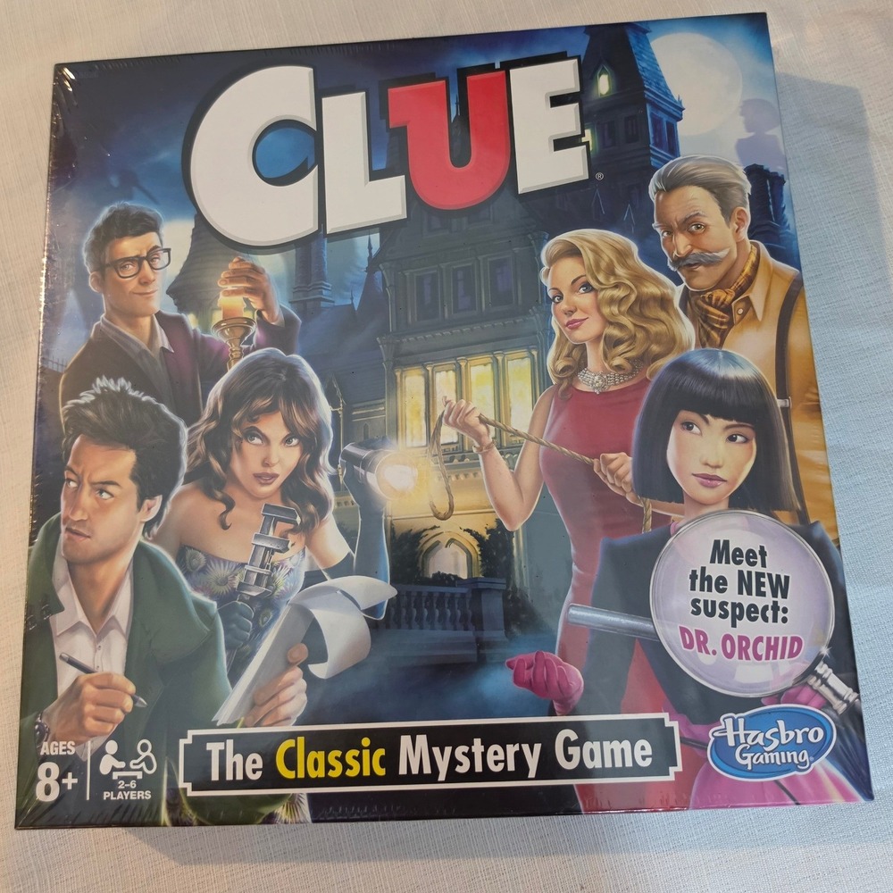 Hasbro Clue The Classic Mystery Board Game New Suspect Dr Orchid Ages 8+